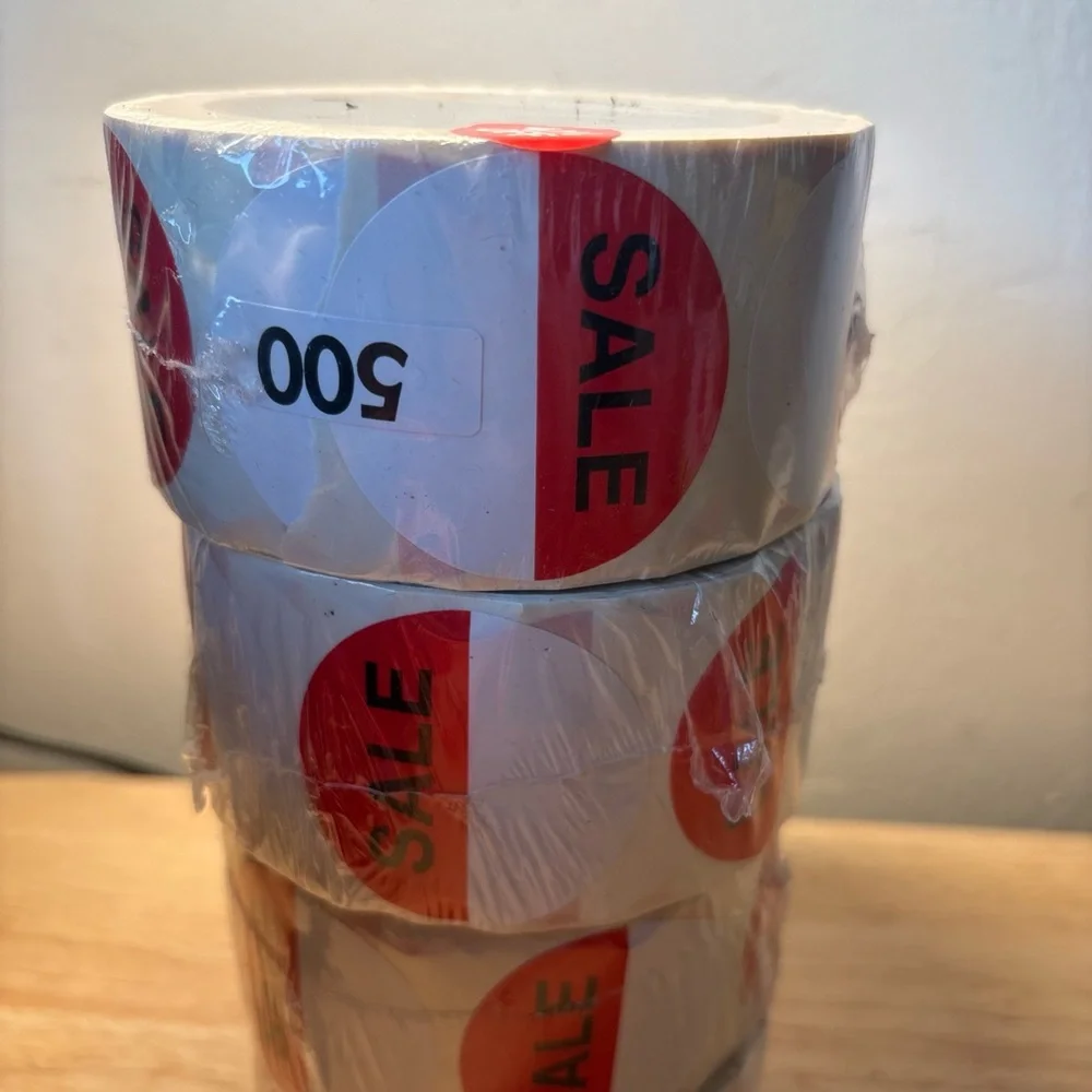 2000 Self-Adhesive Sale Price Retail Labels Sticker Merch Tag Red